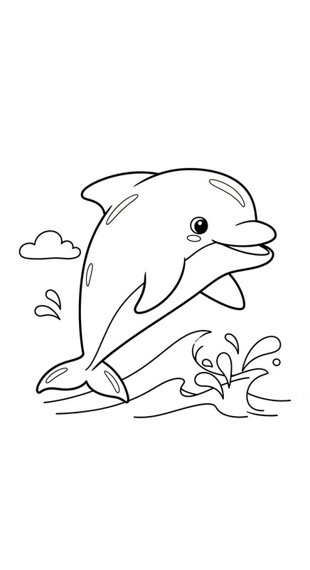 Tranh tô màu cá mập, Baby Shark cute 5