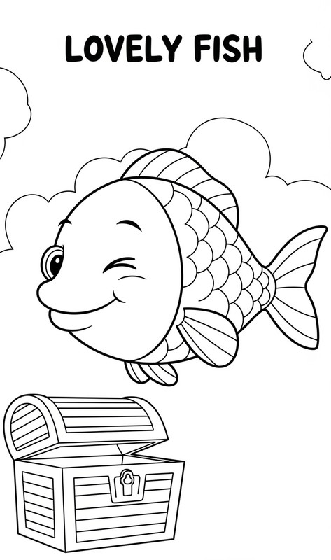Tranh tô màu con cá dễ thương cho bé 3 tuổi 3