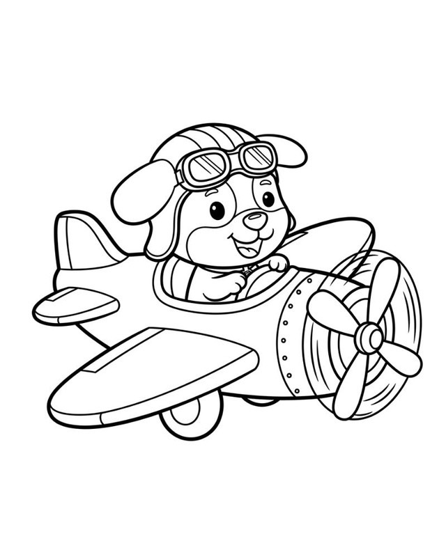 Tranh tô màu con chó hoạt hình chibi cute 2