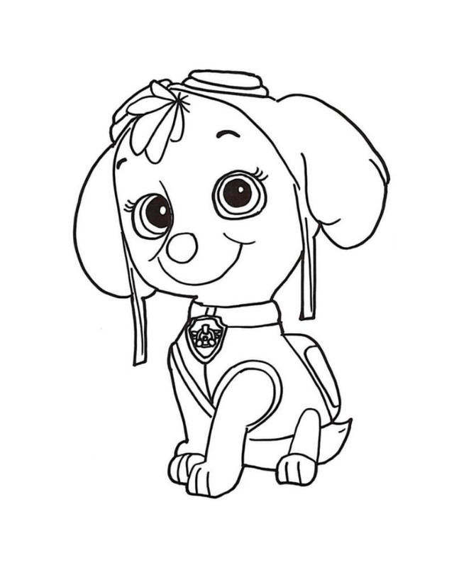 Tranh tô màu con chó hoạt hình chibi cute 4