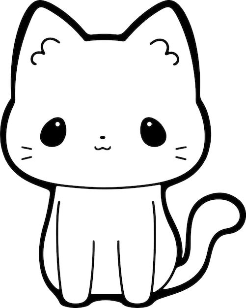 Tranh tô màu con mèo chibi dễ thương 9