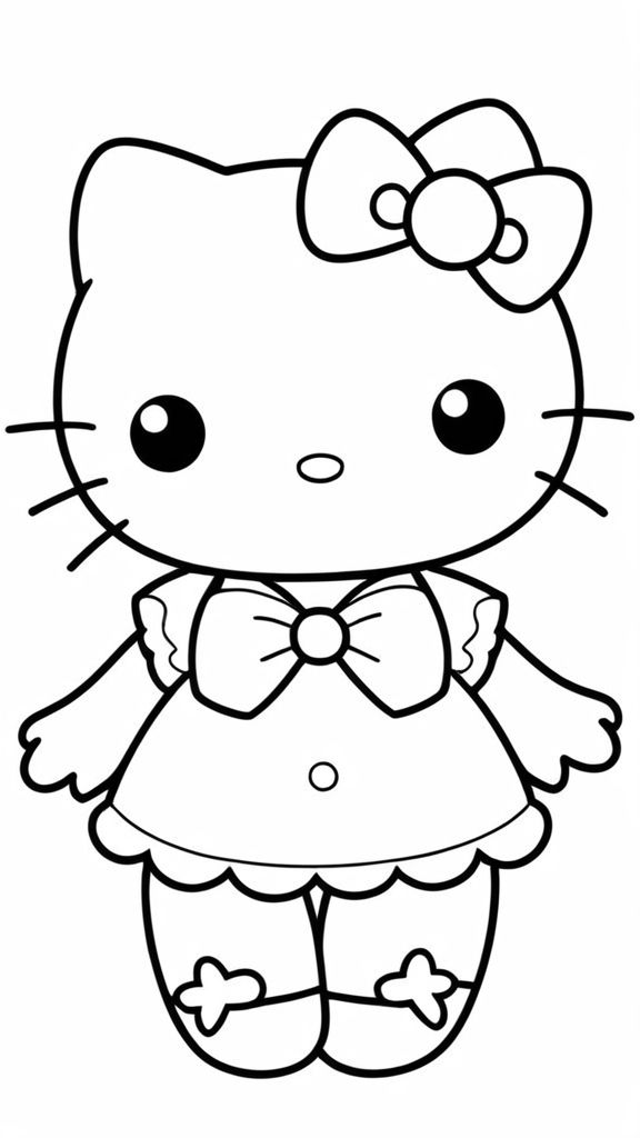 Tranh tô màu mèo Kitty 5