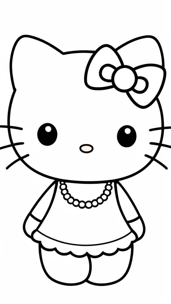 Tranh tô màu mèo Kitty 6