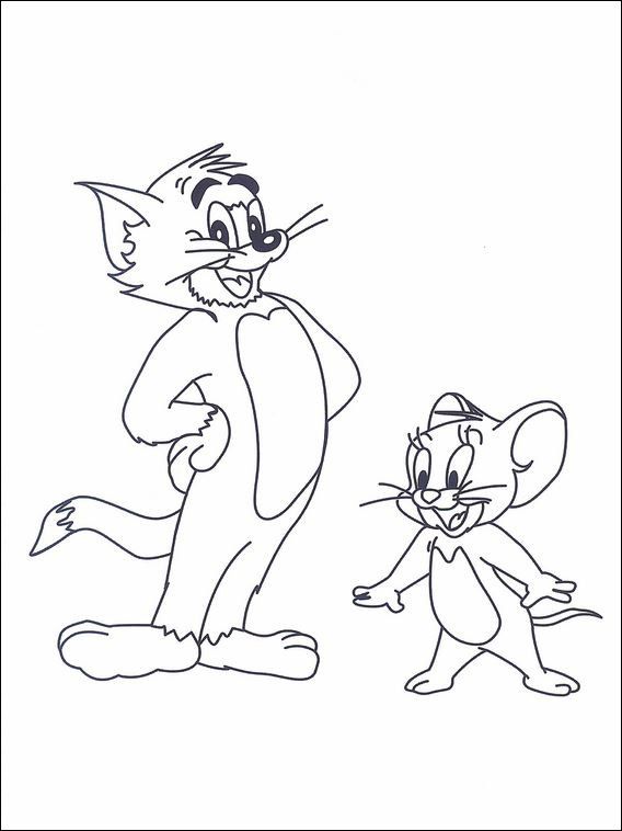 Tranh tô màu mèo Tom 5