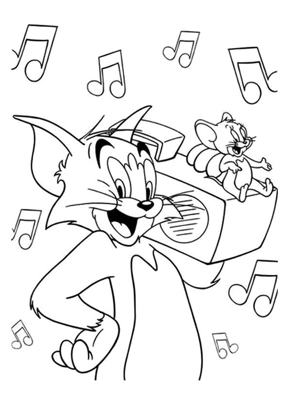 Tranh tô màu mèo Tom 9