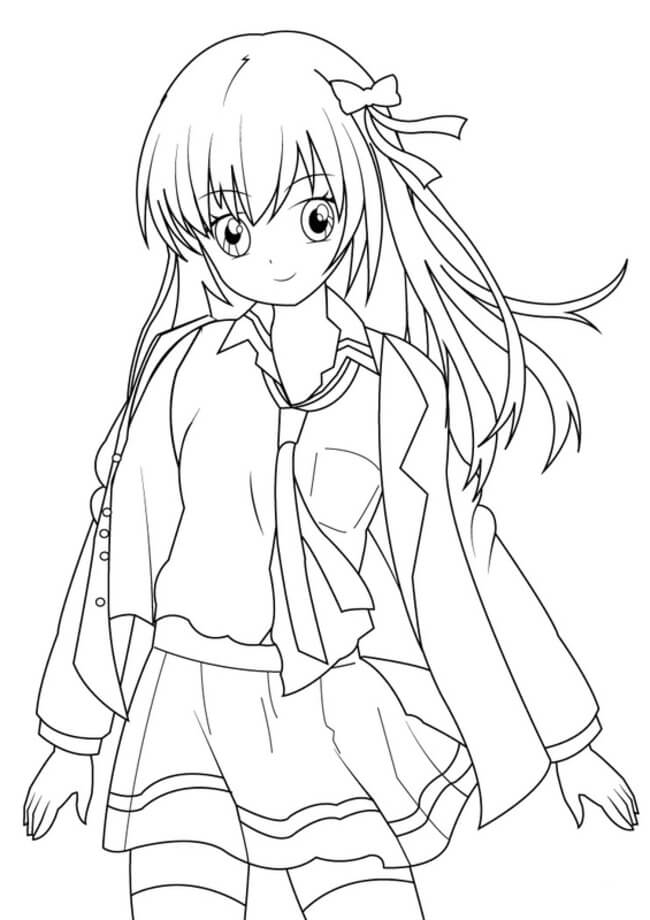 Tranh tô màu công chúa anime 6
