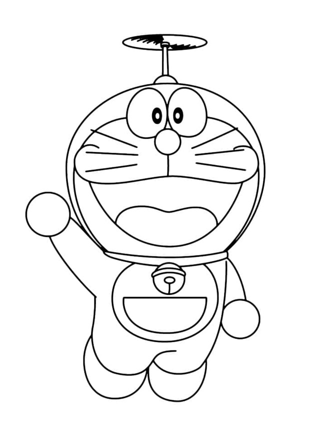 Tranh tô màu Doraemon dễ thương 10