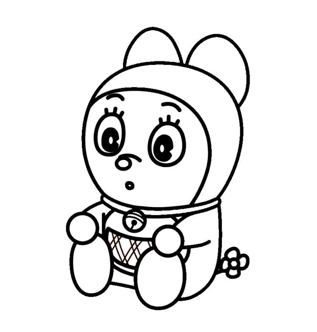 Tranh tô màu Doraemi cute 9