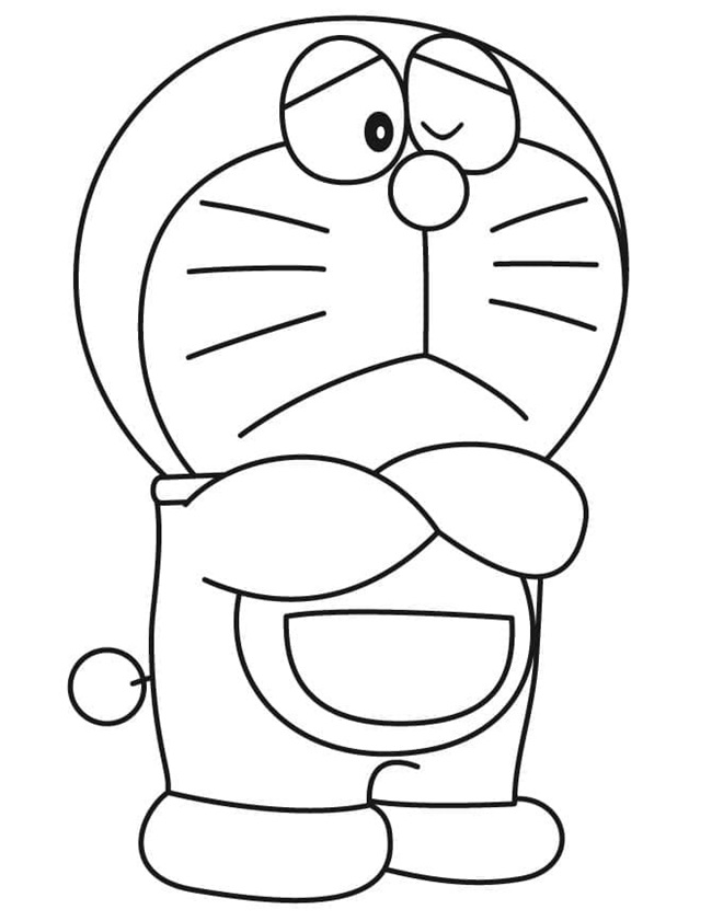 Tranh tô màu Doraemon dễ thương 2