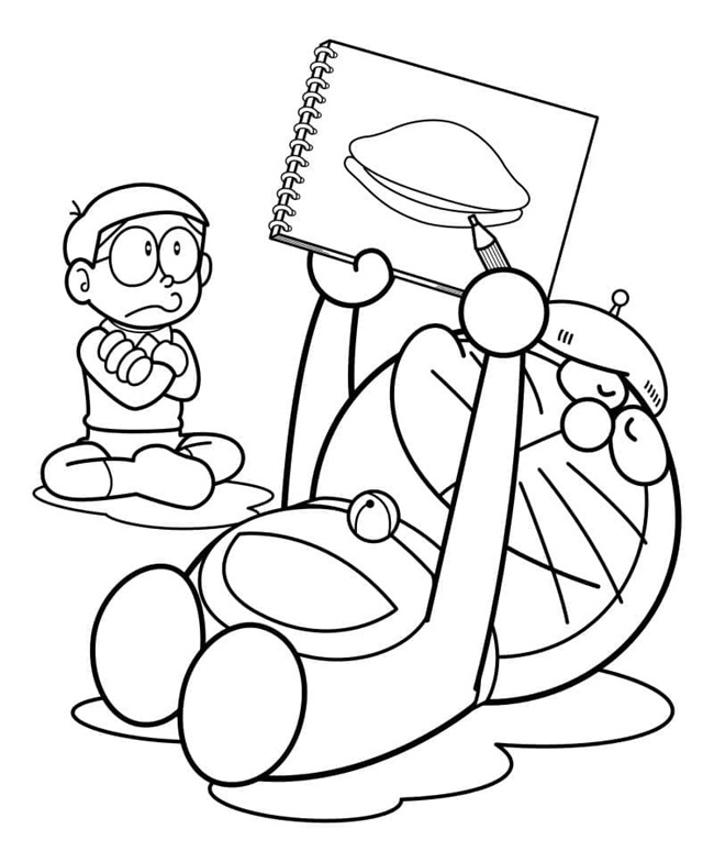 Tranh tô màu Doraemon và Nobita 3