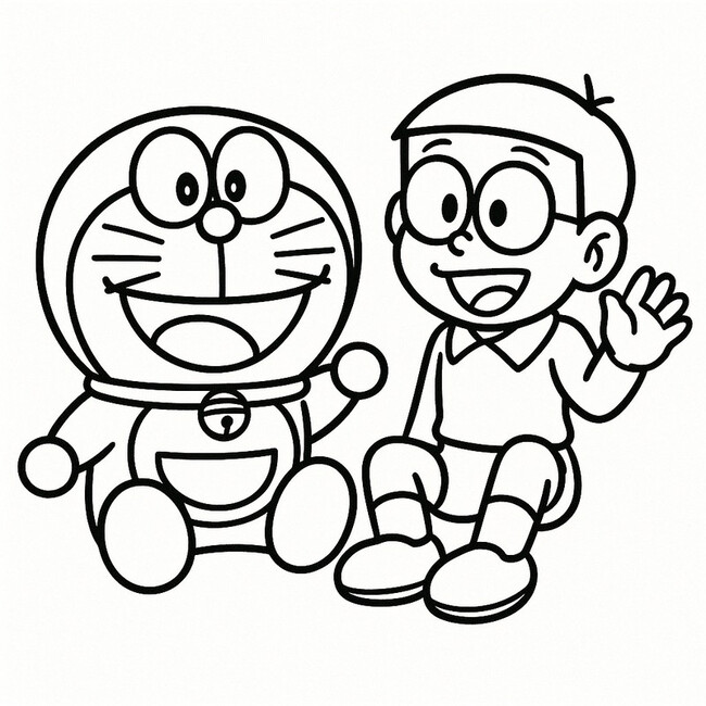 Tranh tô màu Doraemon và Nobita 6