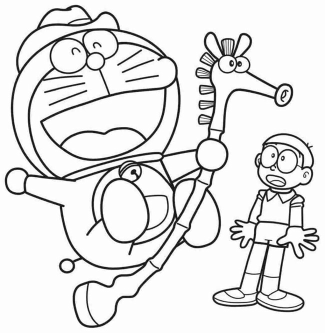 Tranh tô màu Doraemon và Nobita 7