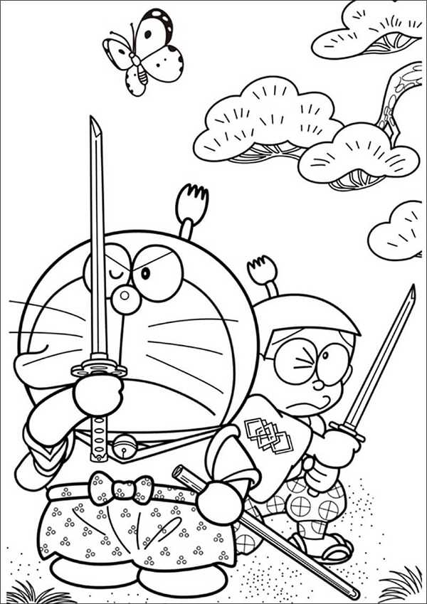Tranh tô màu Doraemon và Nobita 9