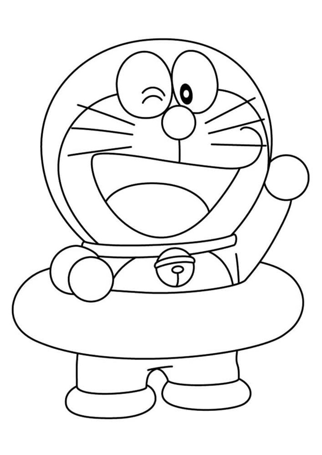 Tranh tô màu Doraemon dễ thương 3