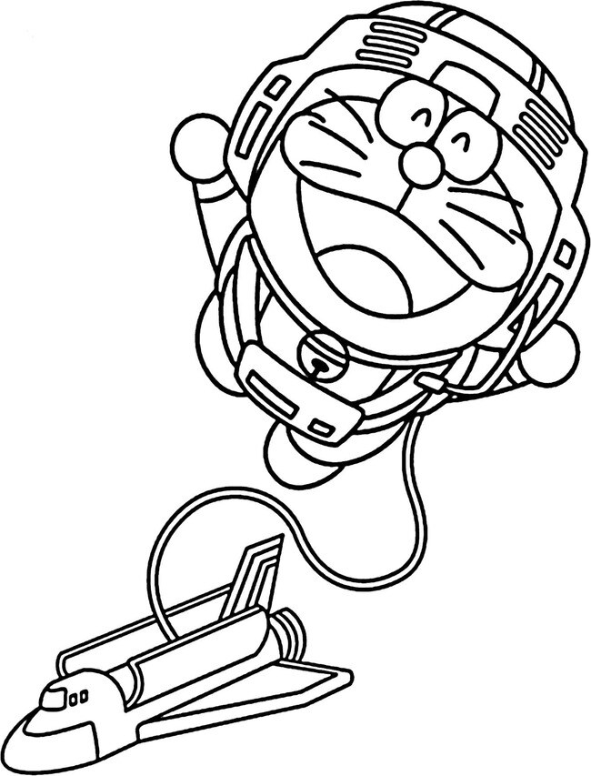 Tranh tô màu Doraemon dễ thương 4