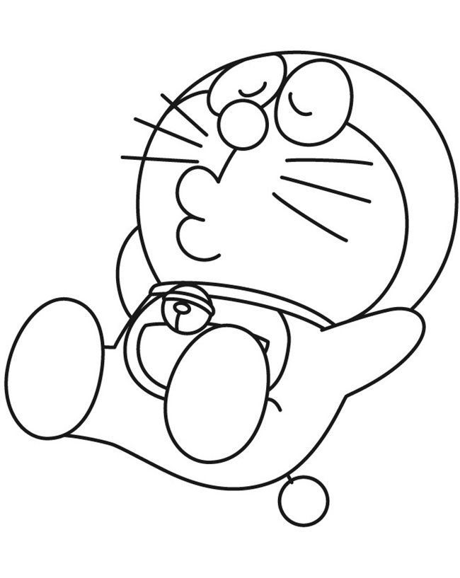 Tranh tô màu Doraemon dễ thương 5
