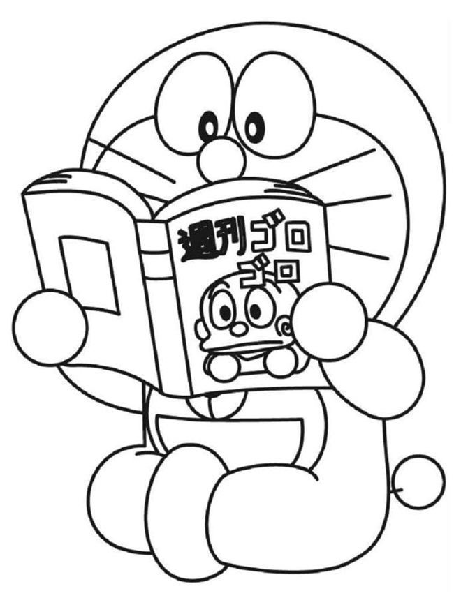 Tranh tô màu Doraemon dễ thương 6