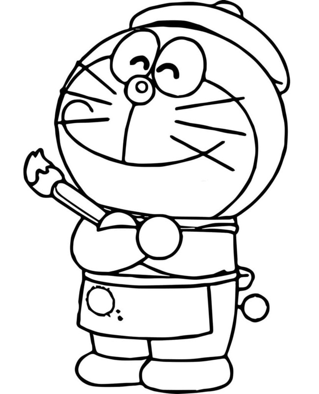Tranh tô màu Doraemon dễ thương 8