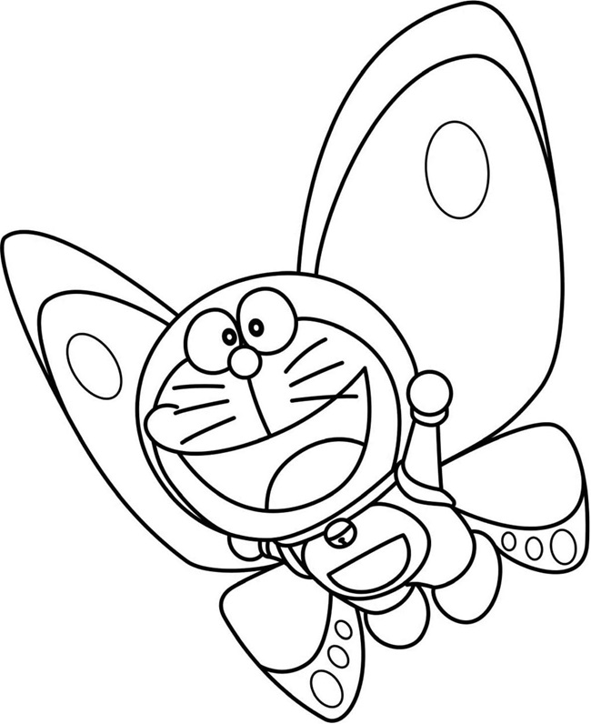 Tranh tô màu Doraemon dễ thương 9