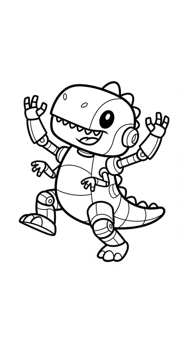Tranh tô màu khủng long robot 5