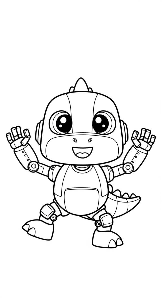 Tranh tô màu khủng long robot 6
