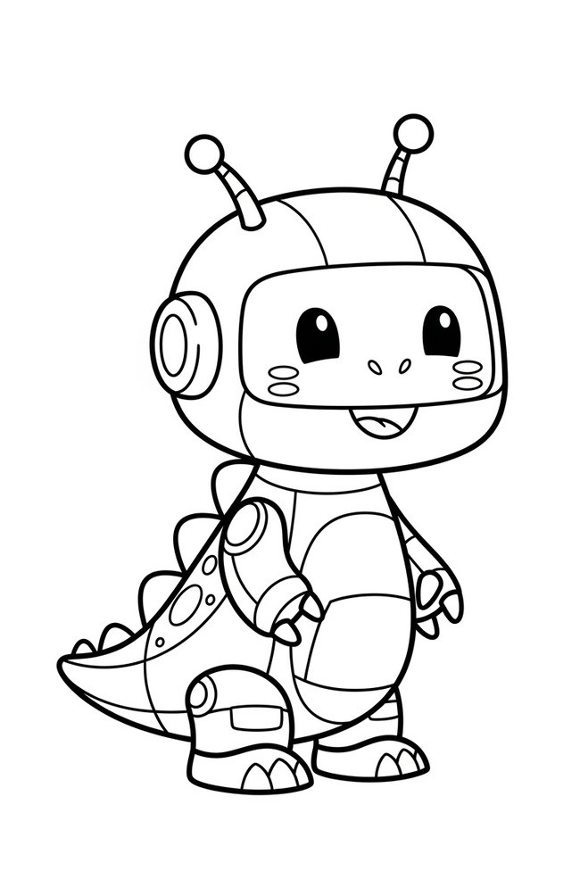 Tranh tô màu khủng long robot 7