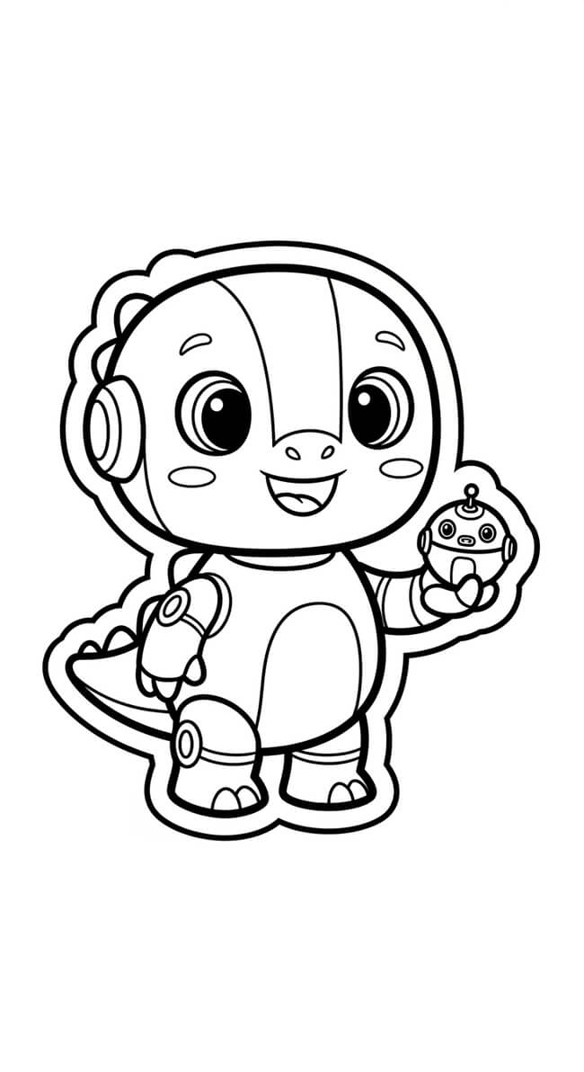 Tranh tô màu khủng long robot 8