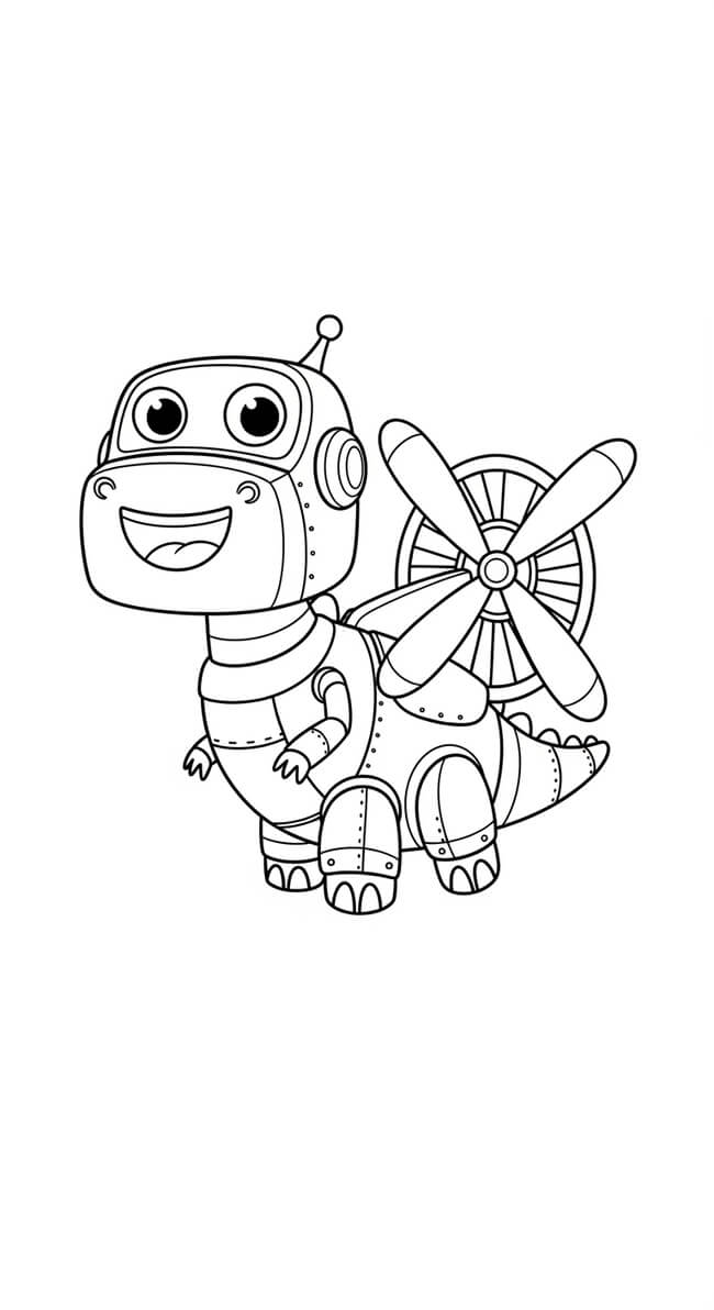 Tranh tô màu khủng long robot 9