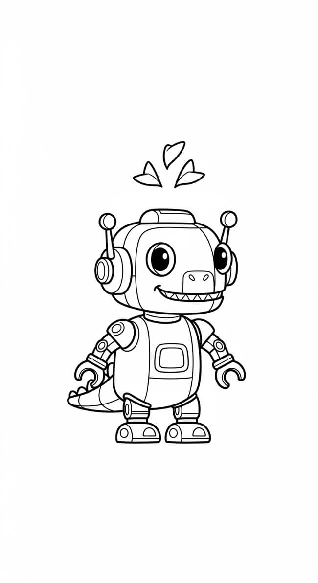 Tranh tô màu khủng long robot 10