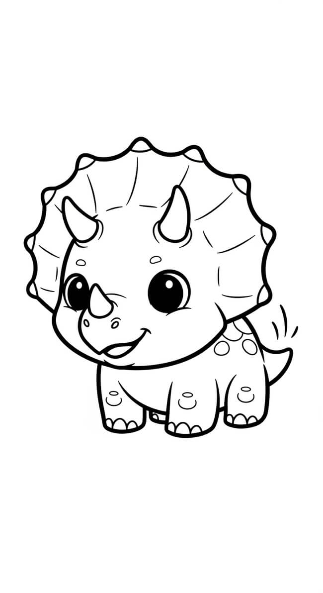 Tranh tô màu khủng long chibi đáng yêu 5