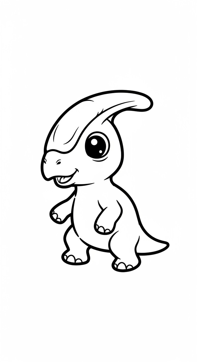 Tranh tô màu khủng long chibi đáng yêu 7
