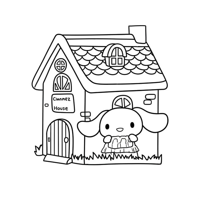 Tranh tô màu ngôi nhà Cinnamoroll 2
