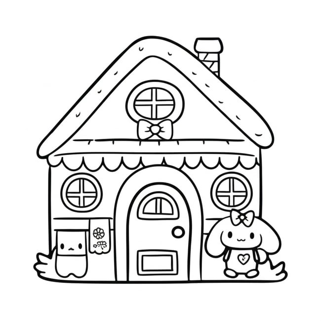 Tranh tô màu ngôi nhà Cinnamoroll 3