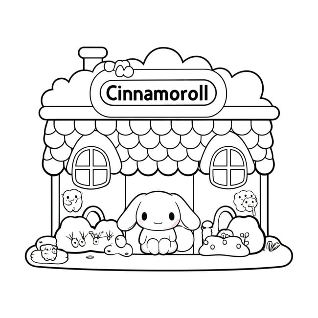Tranh tô màu ngôi nhà Cinnamoroll 4