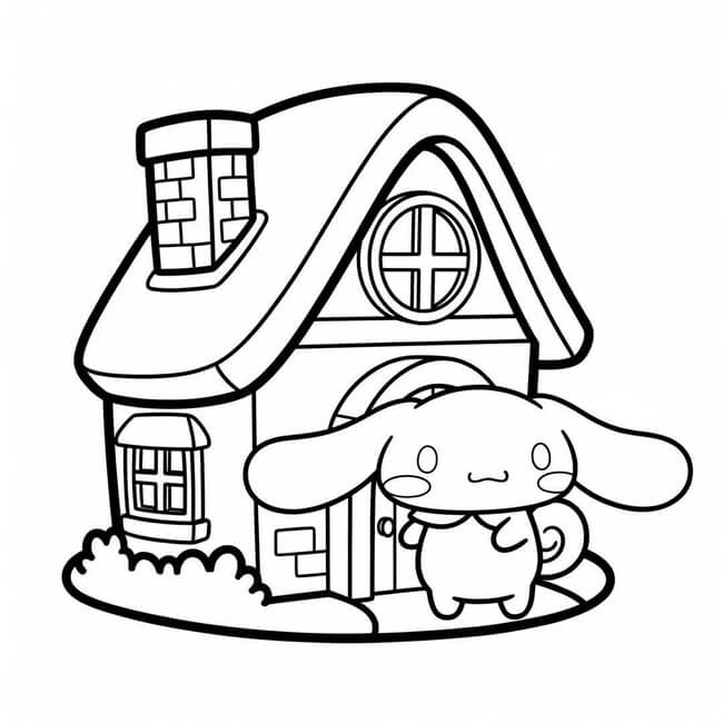 Tranh tô màu ngôi nhà Cinnamoroll 5