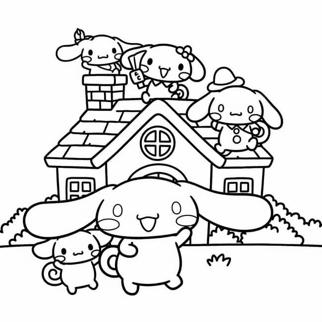 Tranh tô màu ngôi nhà Cinnamoroll 10