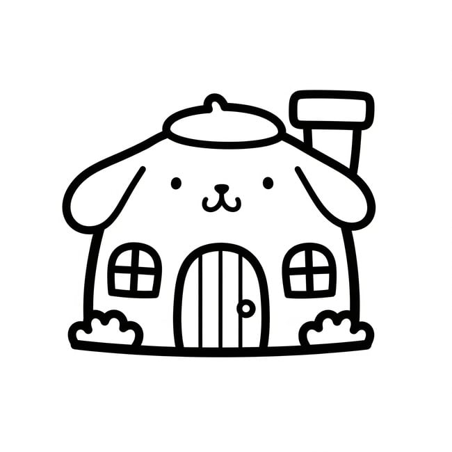 Tranh tô màu ngôi nhà Pompompurin 8