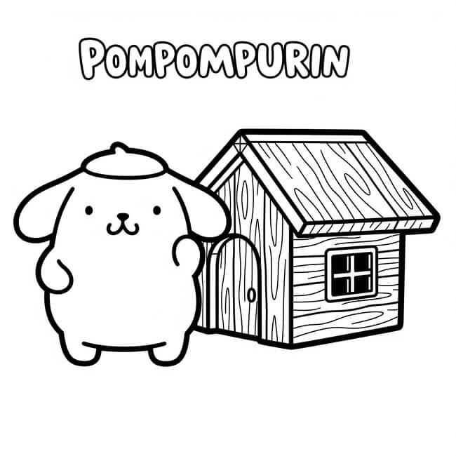 Tranh tô màu ngôi nhà Pompompurin 9