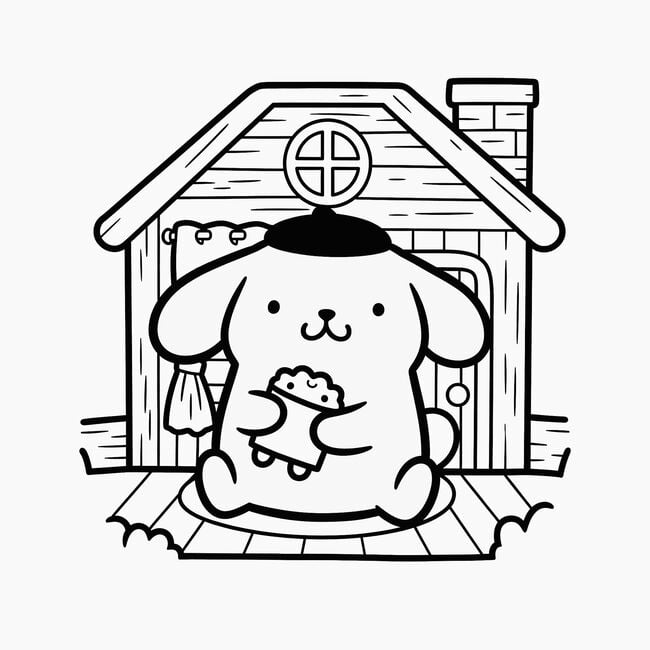 Tranh tô màu ngôi nhà Pompompurin 10