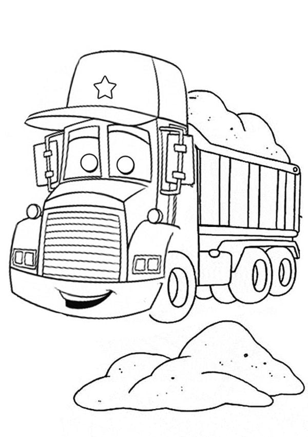 Tranh tô màu xe ô tô tải 4