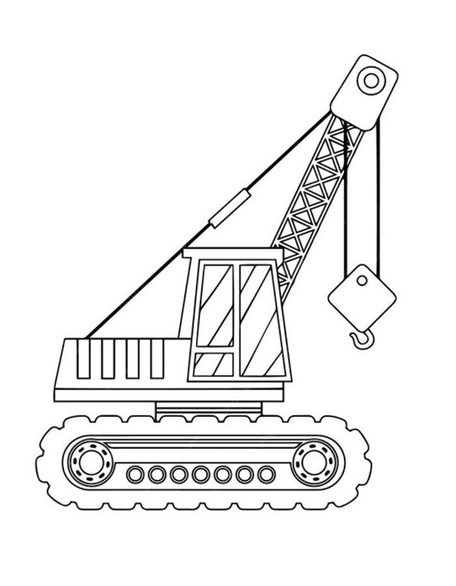 Tranh tô màu xe ô tô cần cẩu 3
