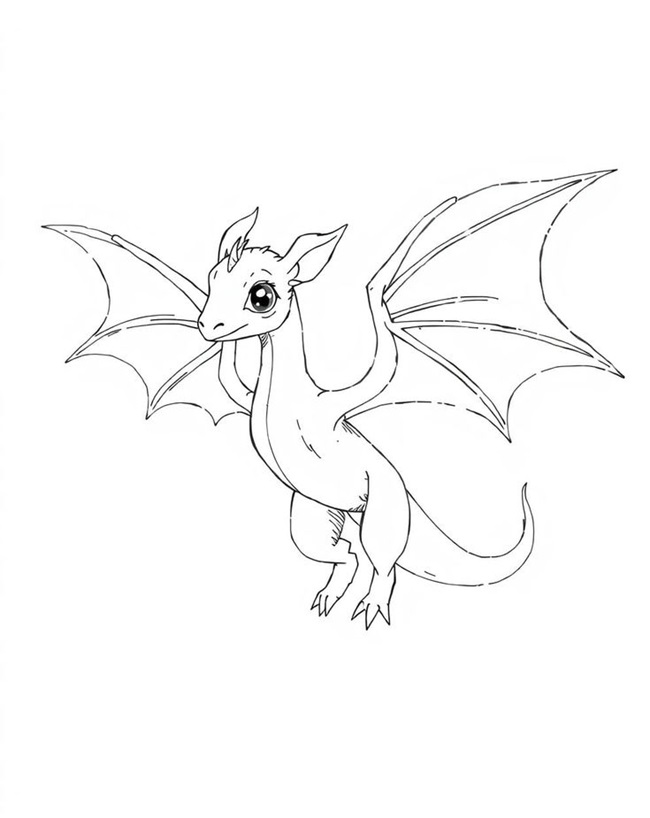 Tranh tô màu Pokemon Charizard cute 3