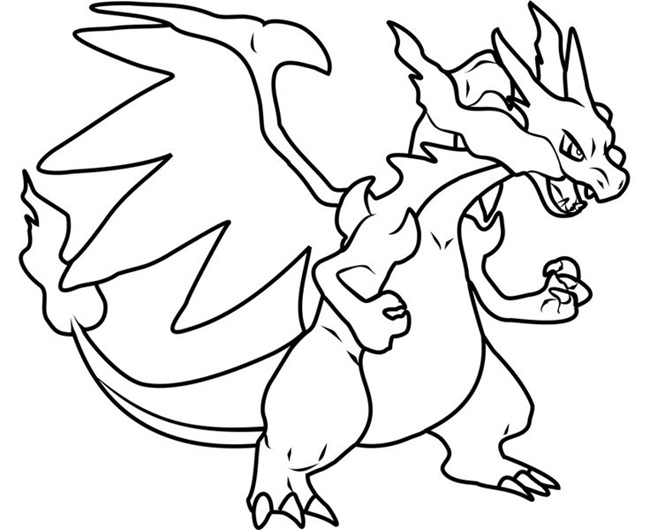 Tranh tô màu Pokemon Charizard cute 5