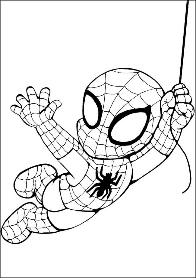 Tranh tô màu siêu nhân người nhện spiderman 1