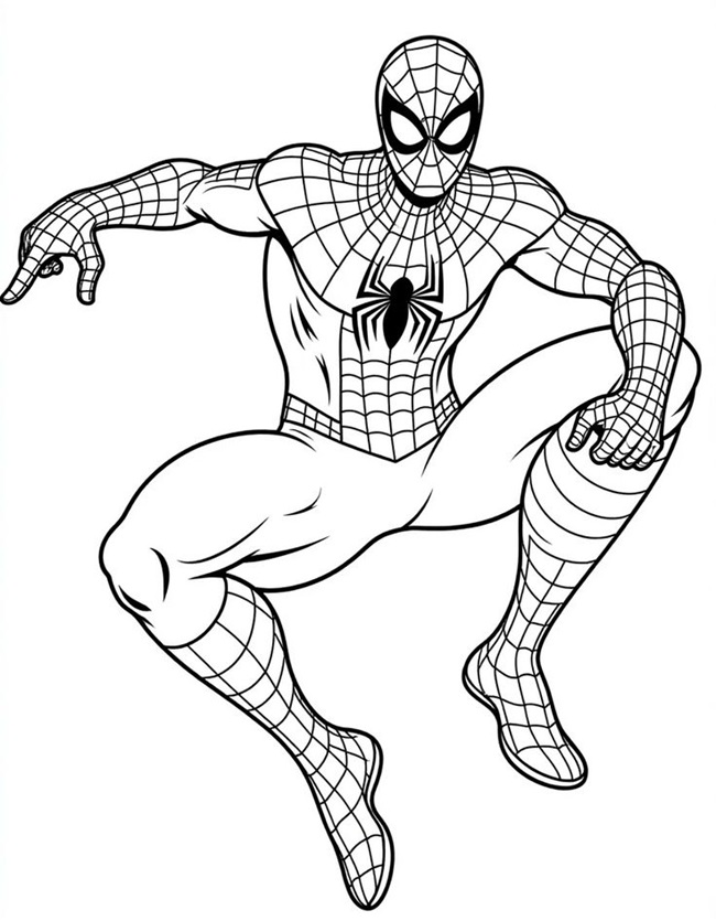 Tranh tô màu siêu nhân người nhện spiderman 4