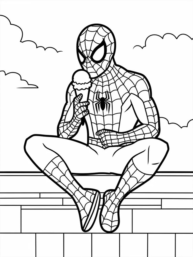 Tranh tô màu siêu nhân người nhện spiderman 6