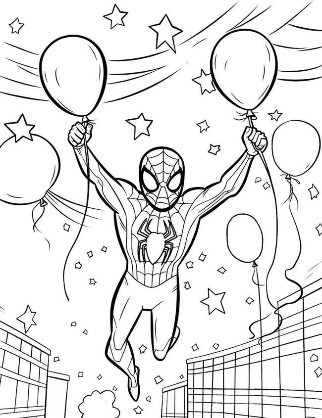 Tranh tô màu siêu nhân người nhện spiderman 7