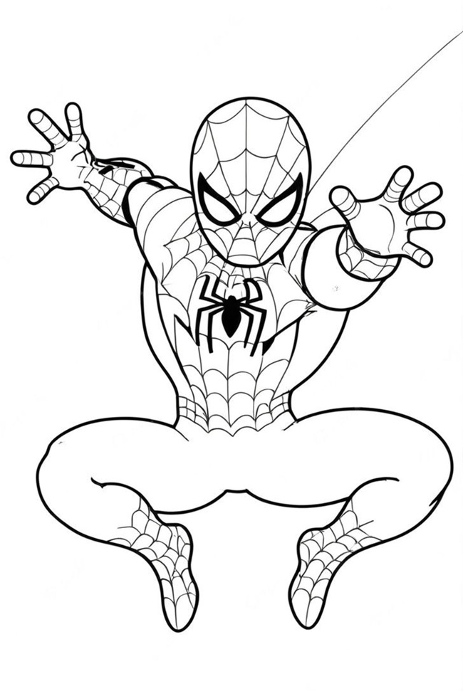 Tranh tô màu siêu nhân người nhện spiderman 9