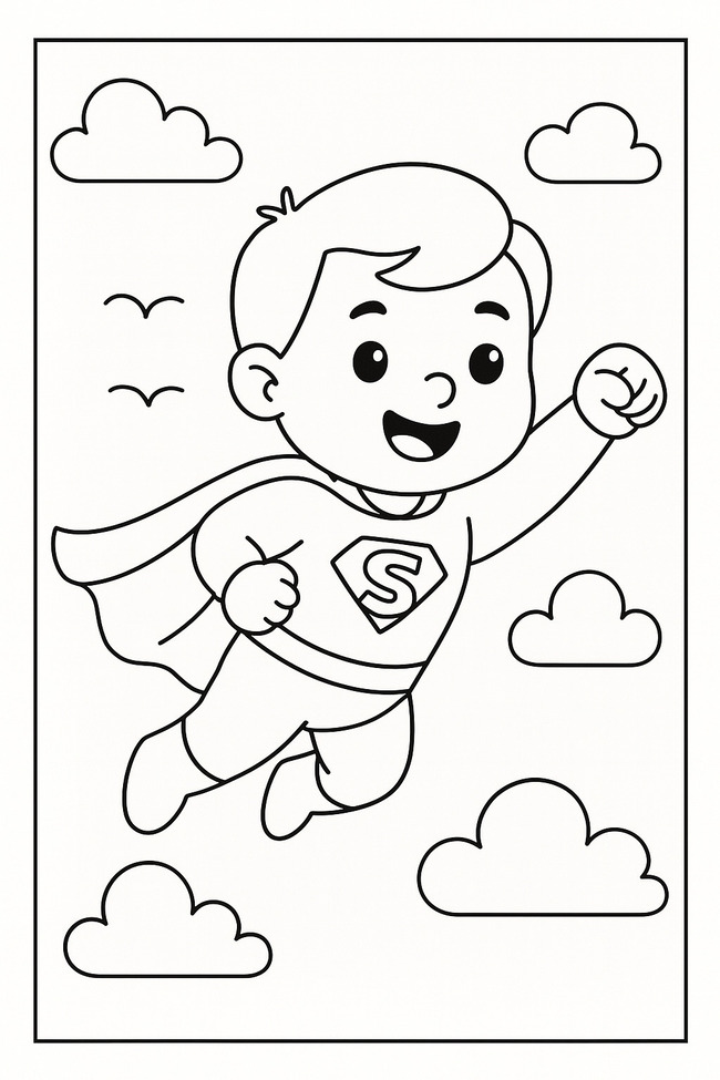 Tranh tô màu siêu nhân superman 1