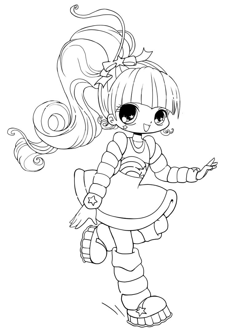 Tranh tô màu anime chibi cute 4